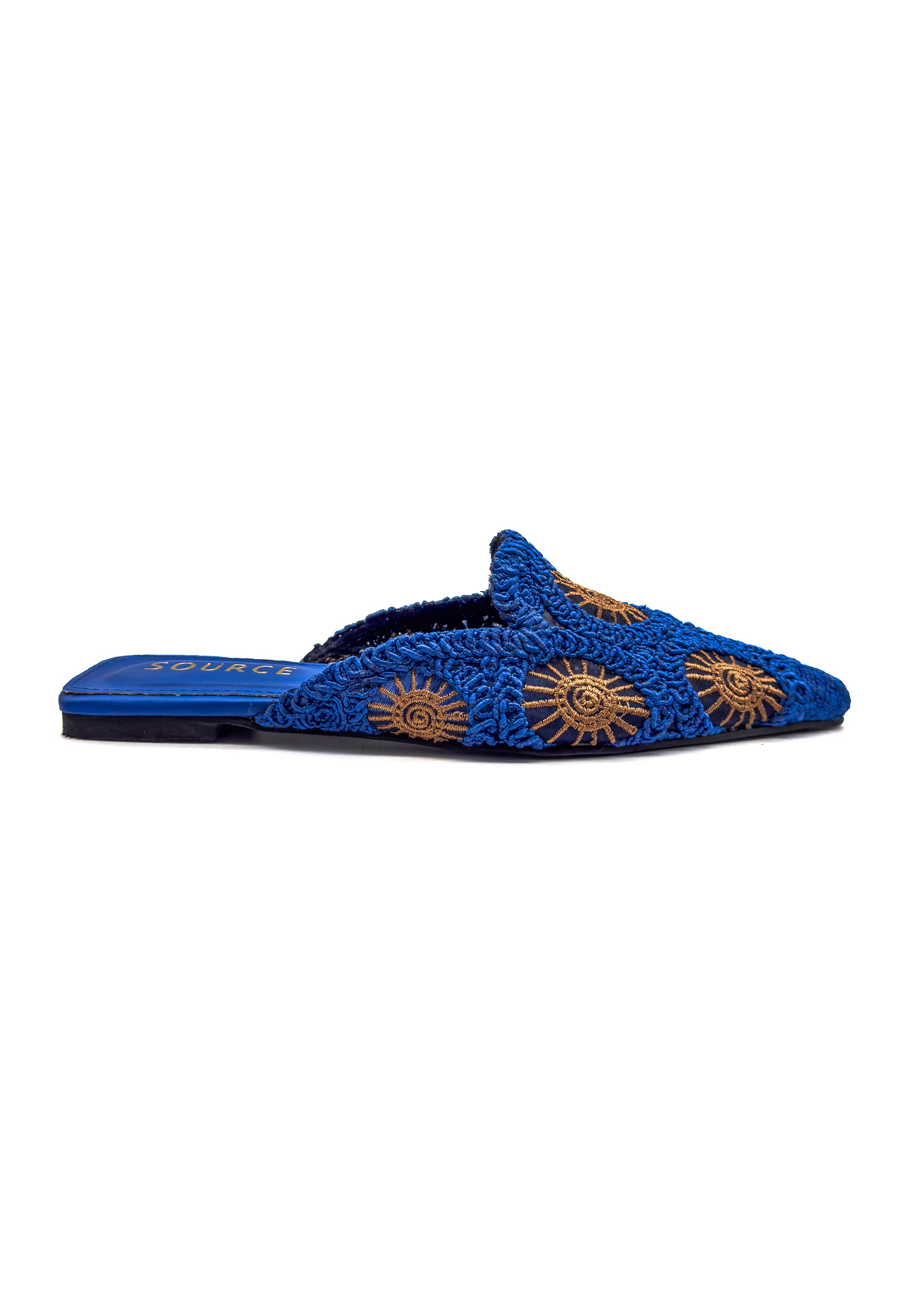 Royal Orbit Lace Pointed Mules Source