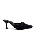 Black Rose Mesh Heeled Mules Source