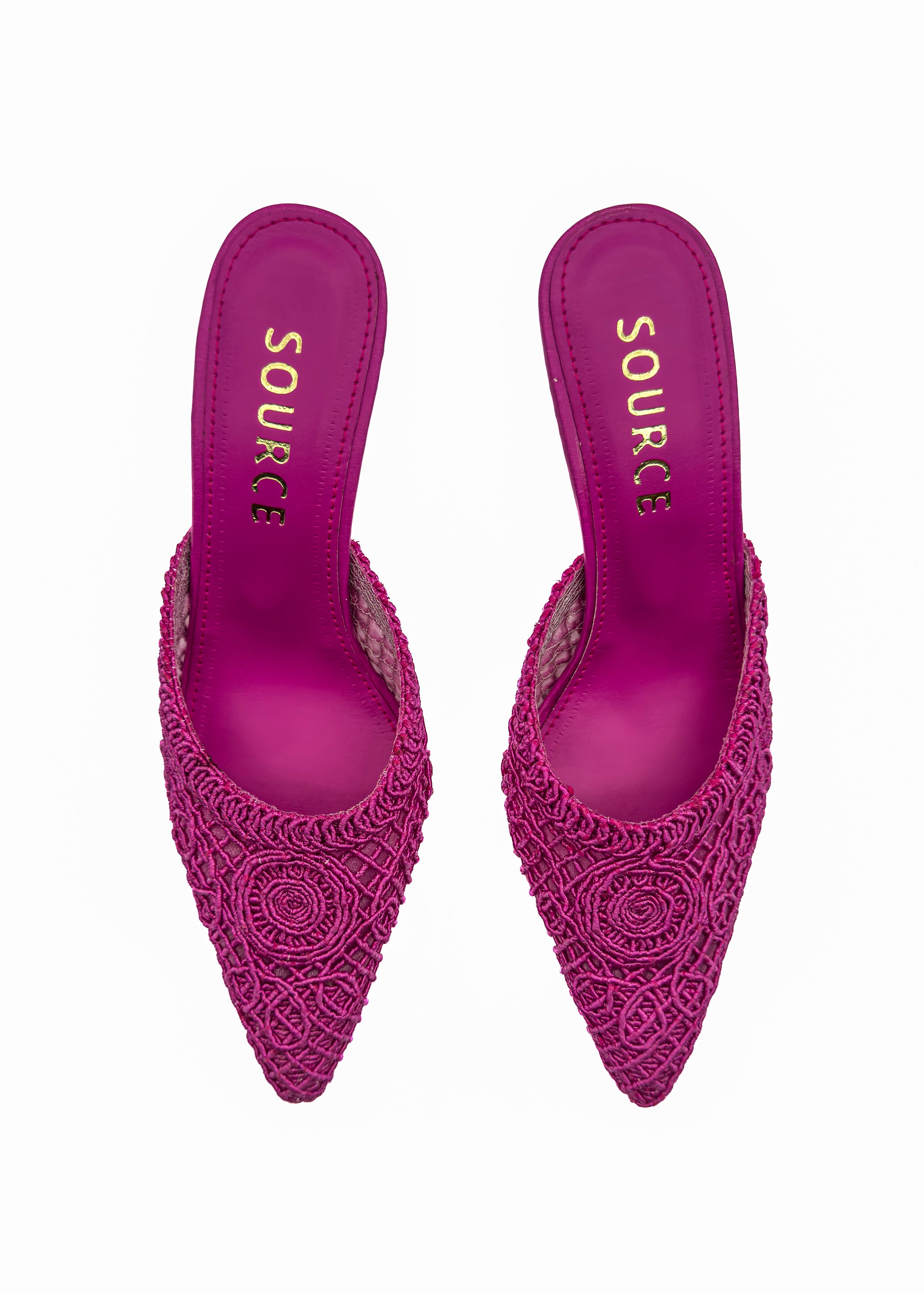 Lace Heeled Mules Source