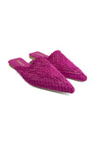 Fuchsia Lace Tease Pointed Mules Source
