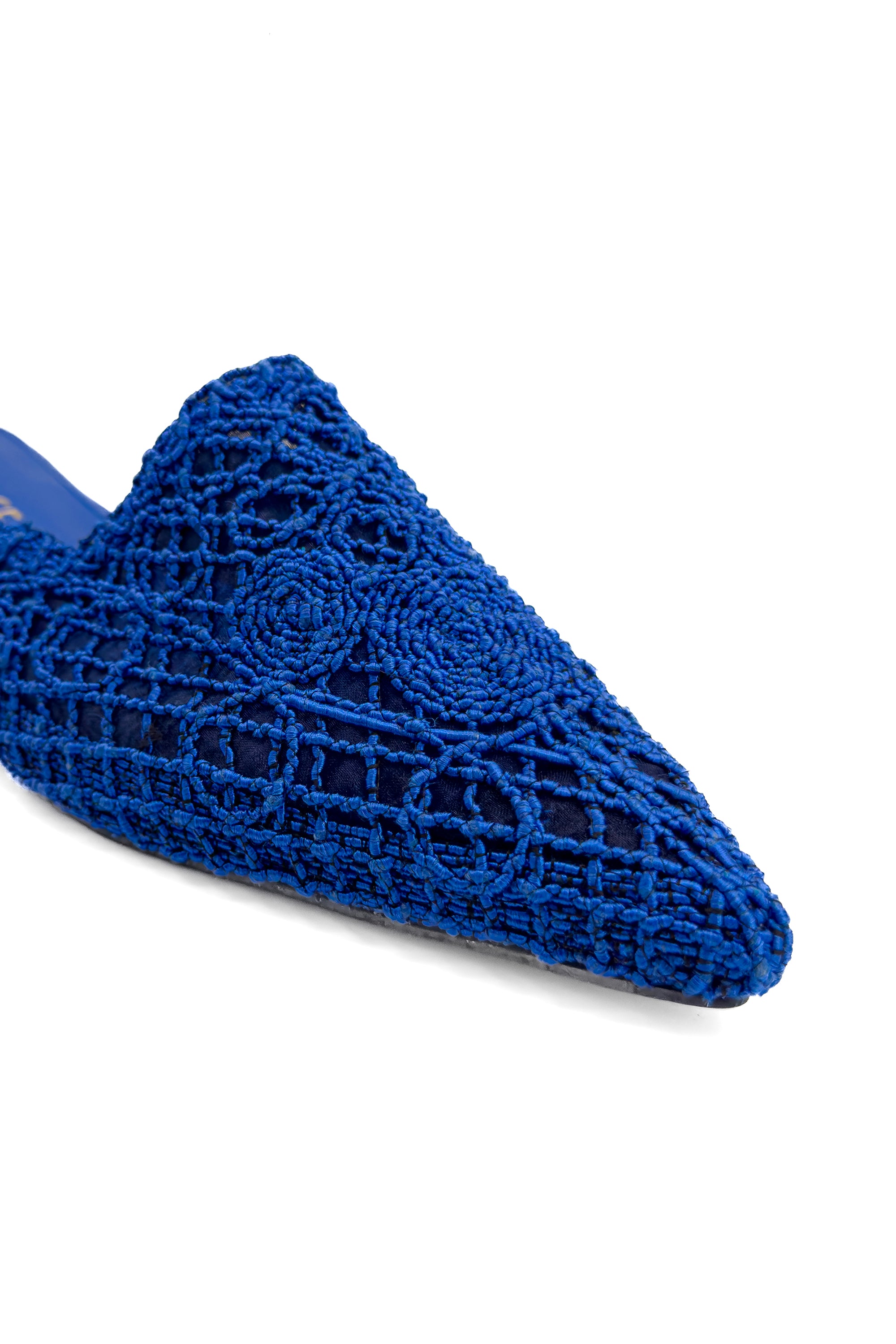 Royal Blue Temptation Lace Mules Source