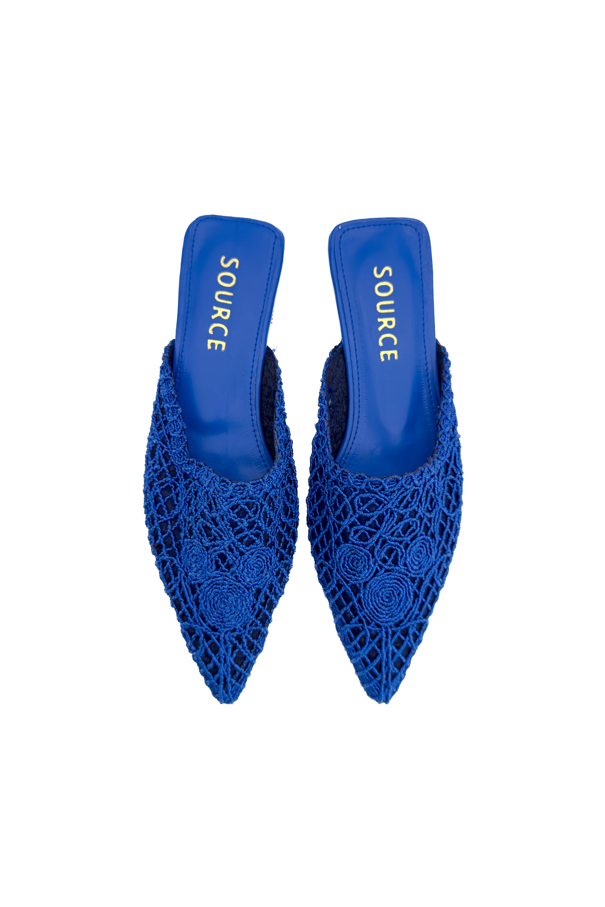 Royal Blue Temptation Lace Mules Source