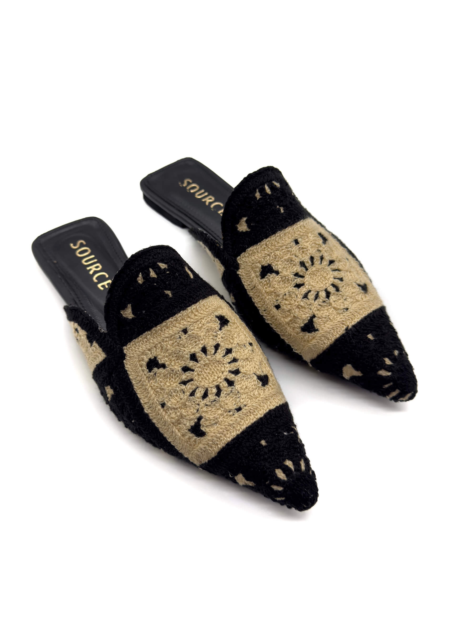 Black Bella Crochet Slides