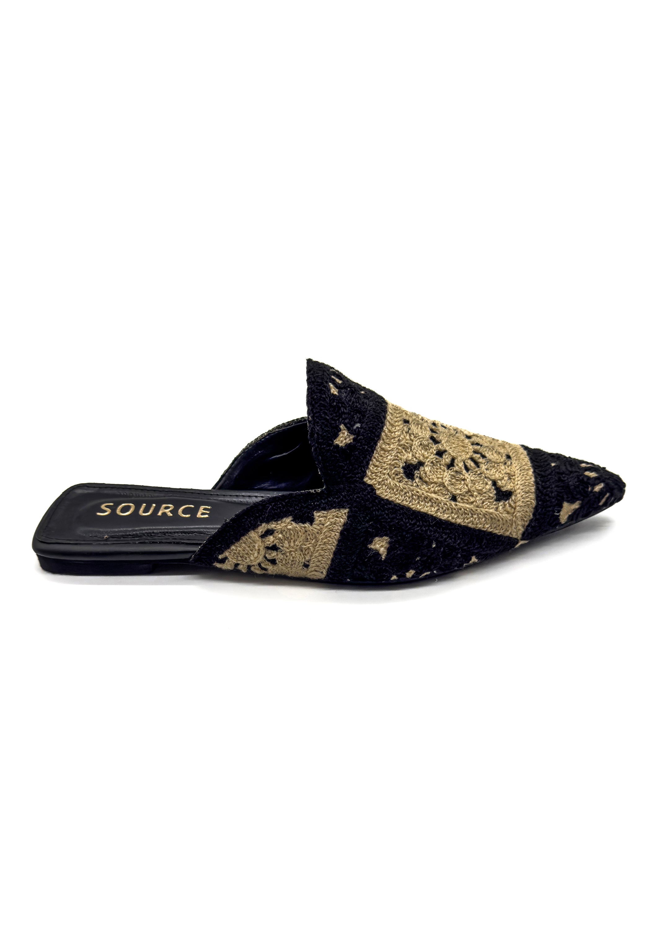 Black Bella Crochet Slides Source
