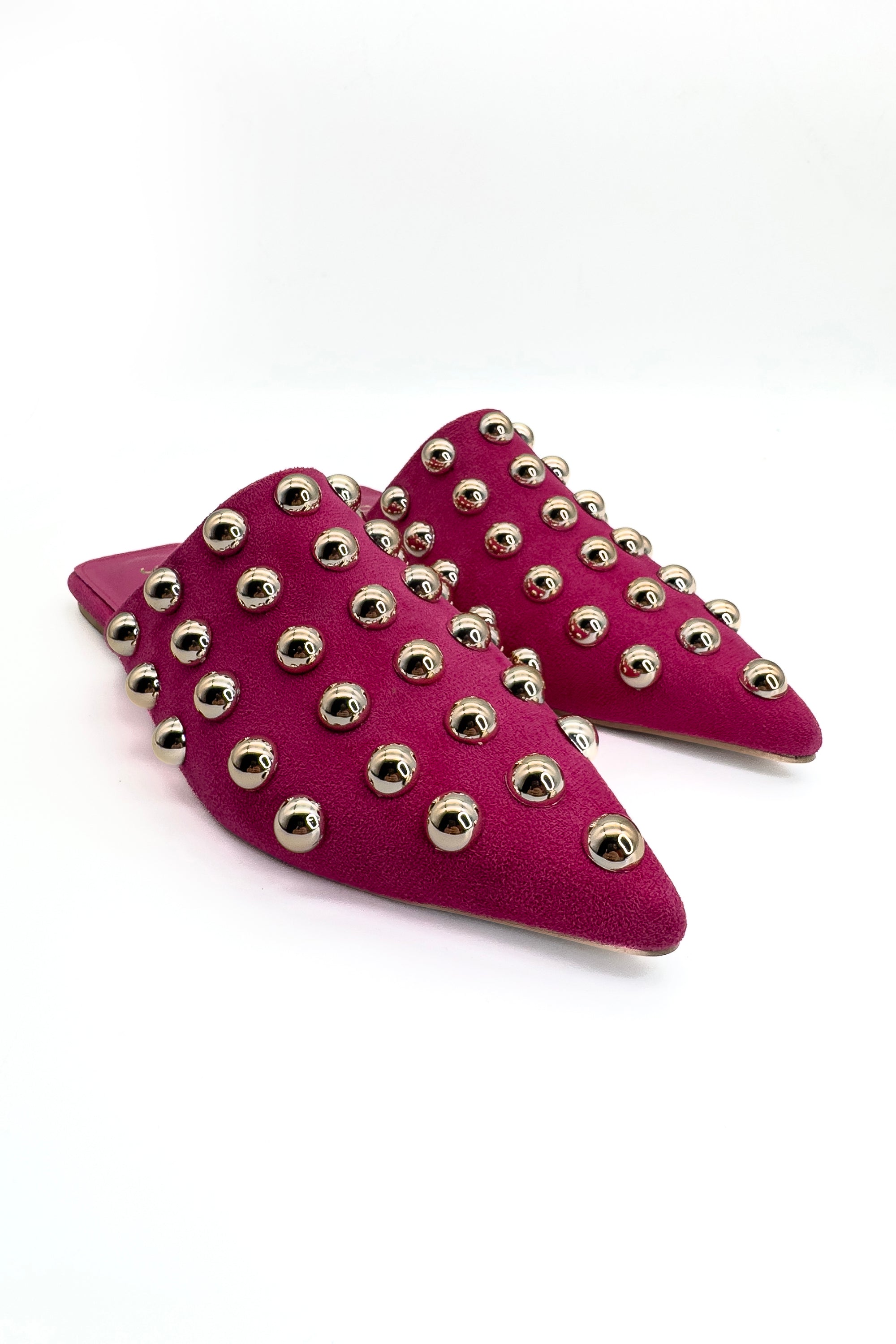 Hot Pink Studded Rebel Mules Source