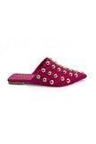 Hot Pink Studded Rebel Mules Source