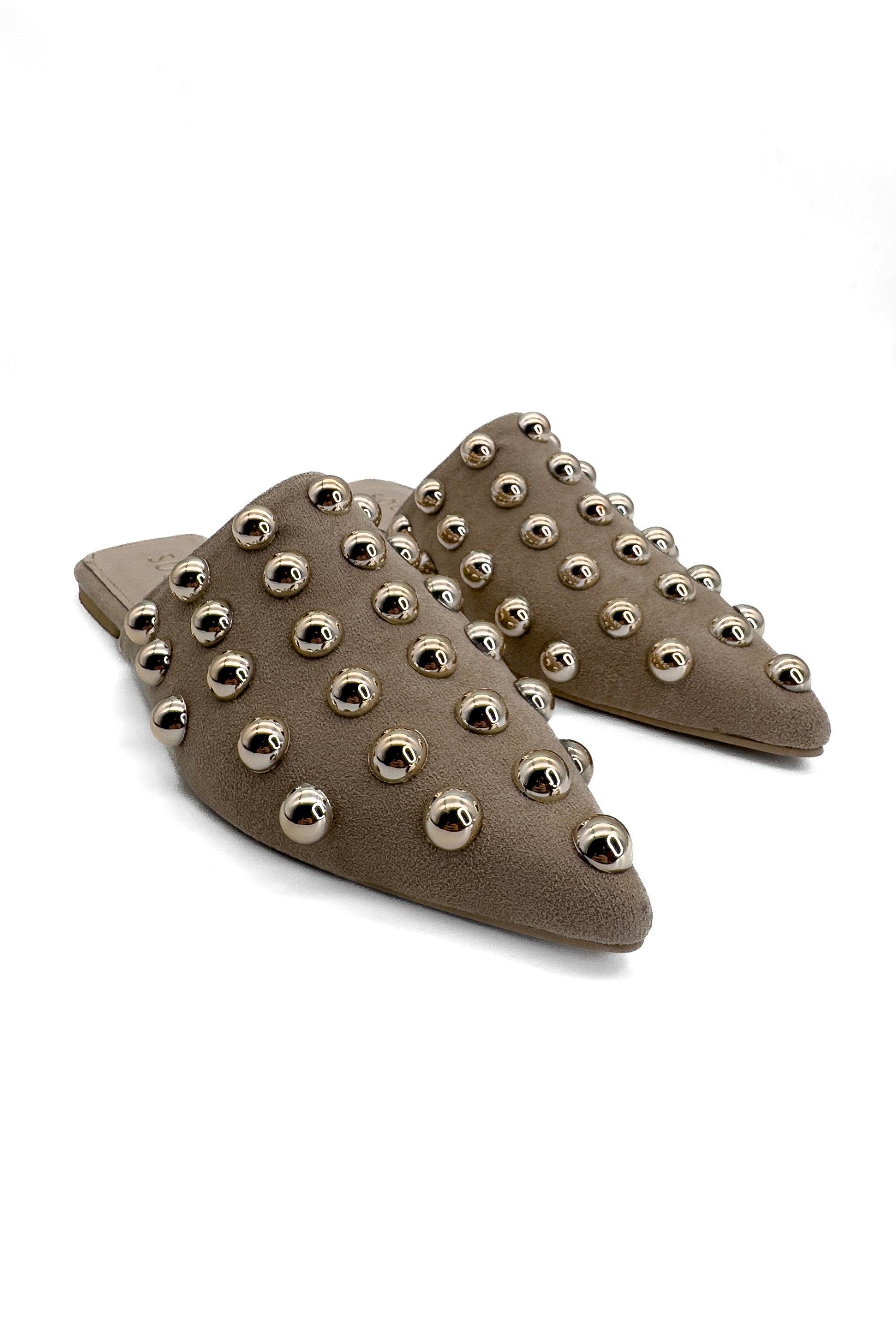 Taupe Glam Studded Mules Source