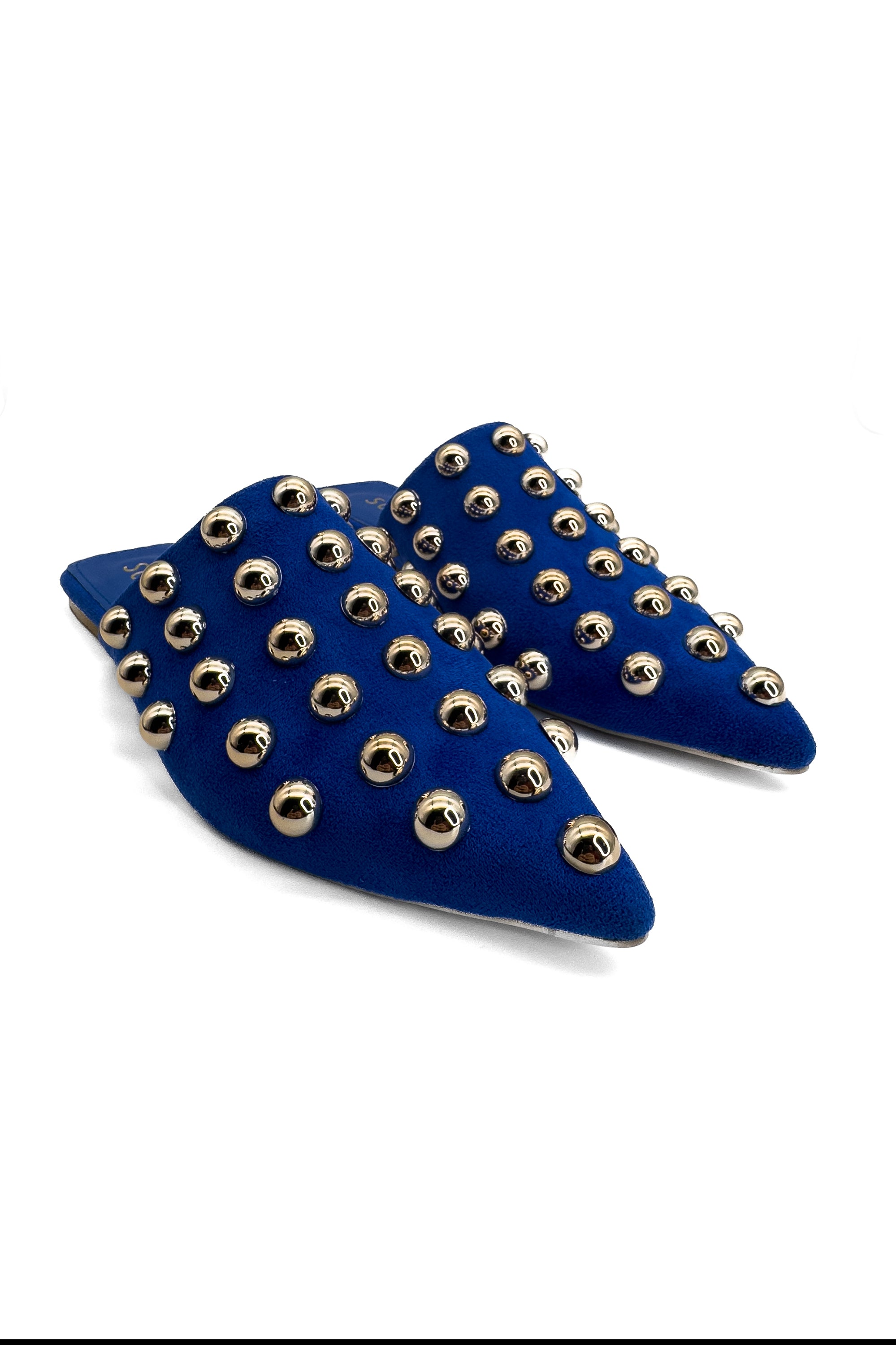 Royal Blue Studded Mules Source