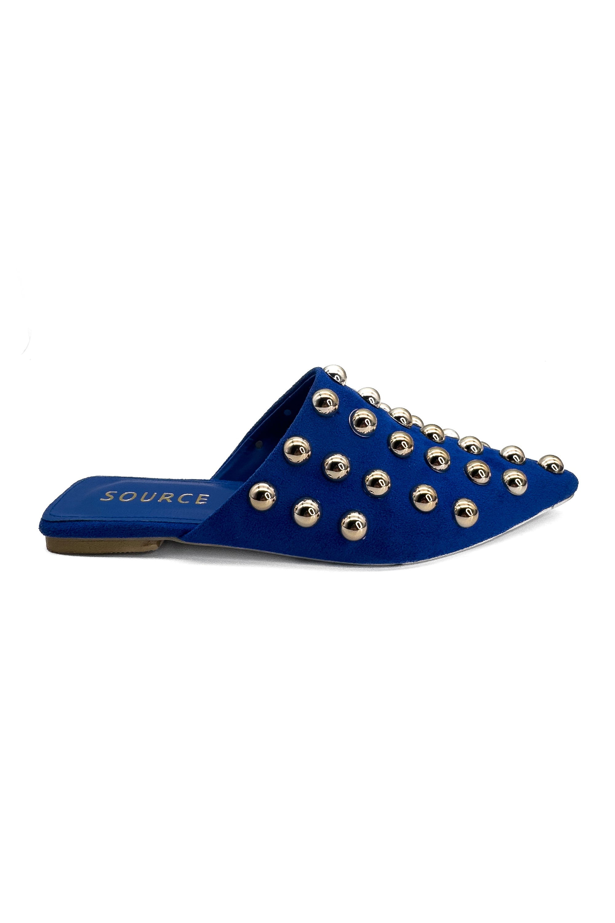 Royal Blue Studded Mules Source