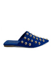 Royal Blue Studded Mules Source