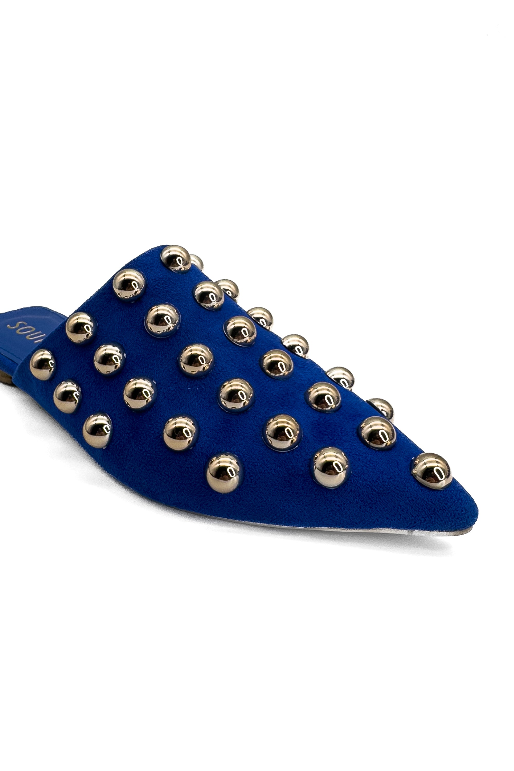 Royal Blue Studded Mules Source