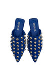 Royal Blue Studded Mules Source