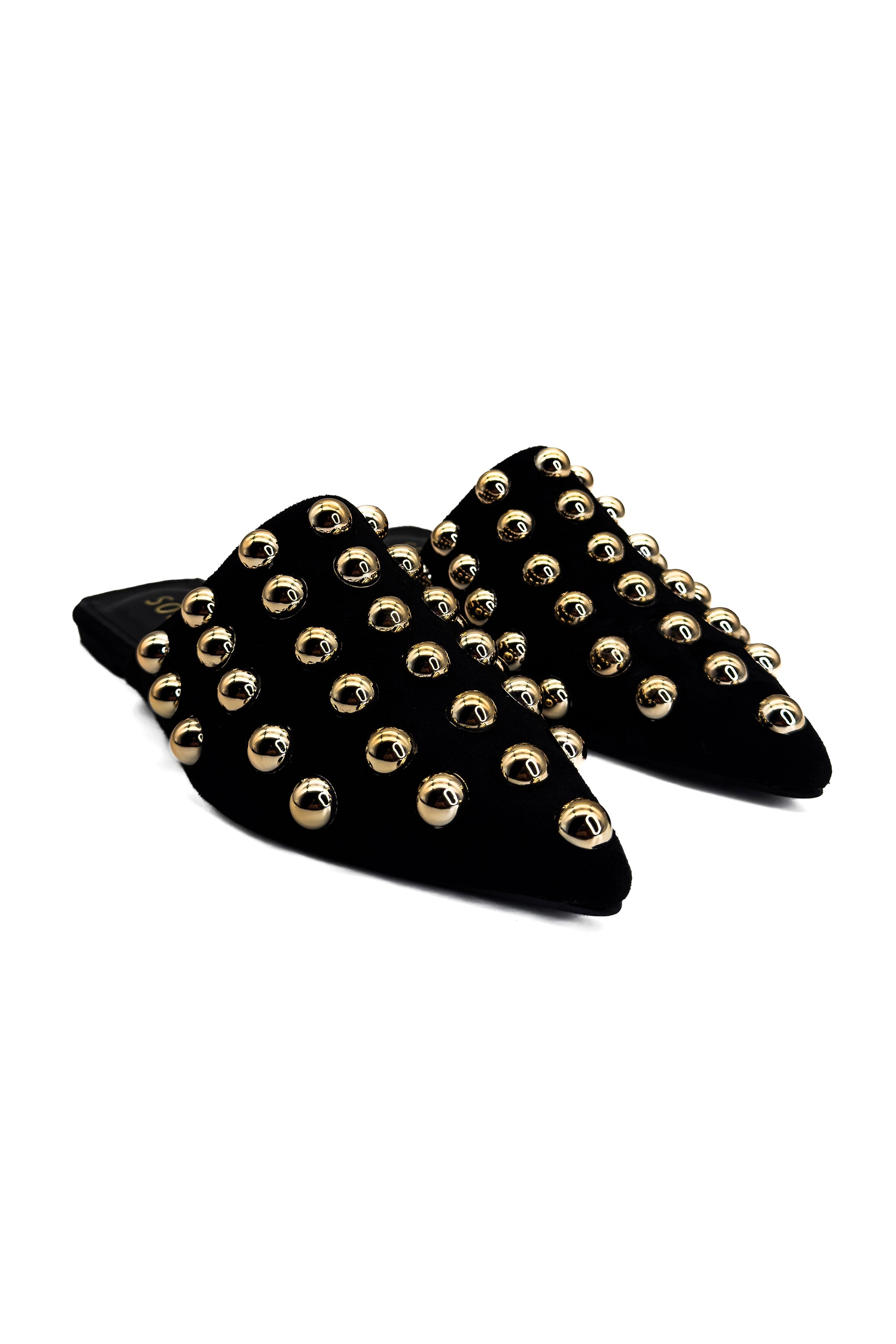 Black Studded Temptation Mules Source
