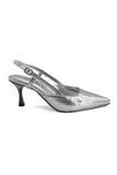 Silver Temptation Slingback Heels Source