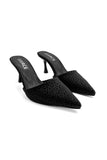 Black Drama Perforated Mules Source