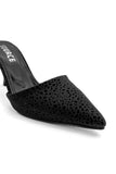 Black Drama Perforated Mules Source