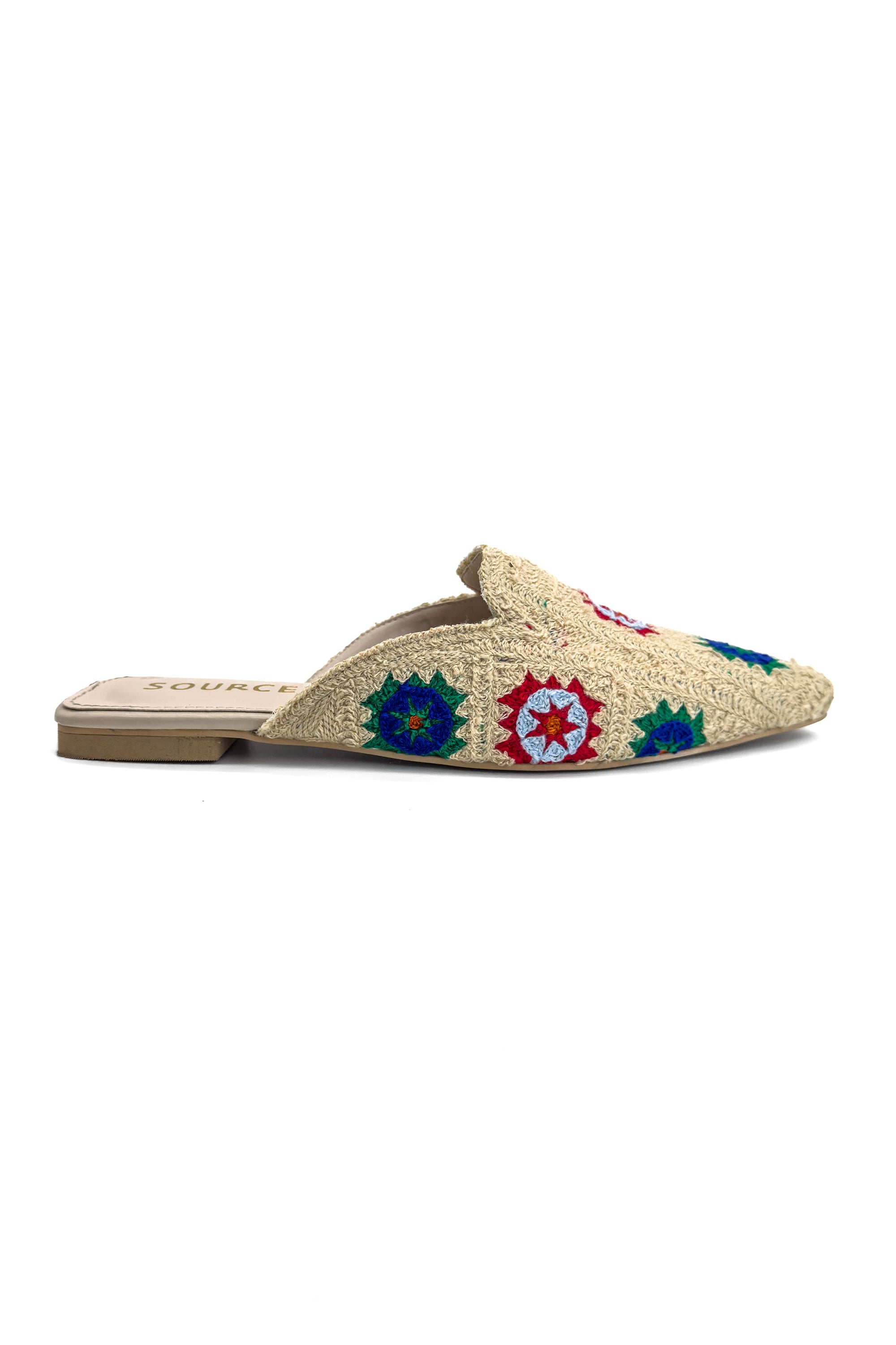 Natural Boho Bloom Mules Source