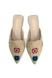 Natural Boho Bloom Mules Source