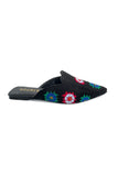 Black Boho Bloom Mules Source