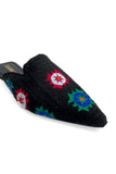 Black Boho Bloom Mules Source