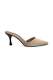 Nude Crystal Dot Pointed Heels