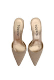 Nude Crystal Dot Pointed Heels