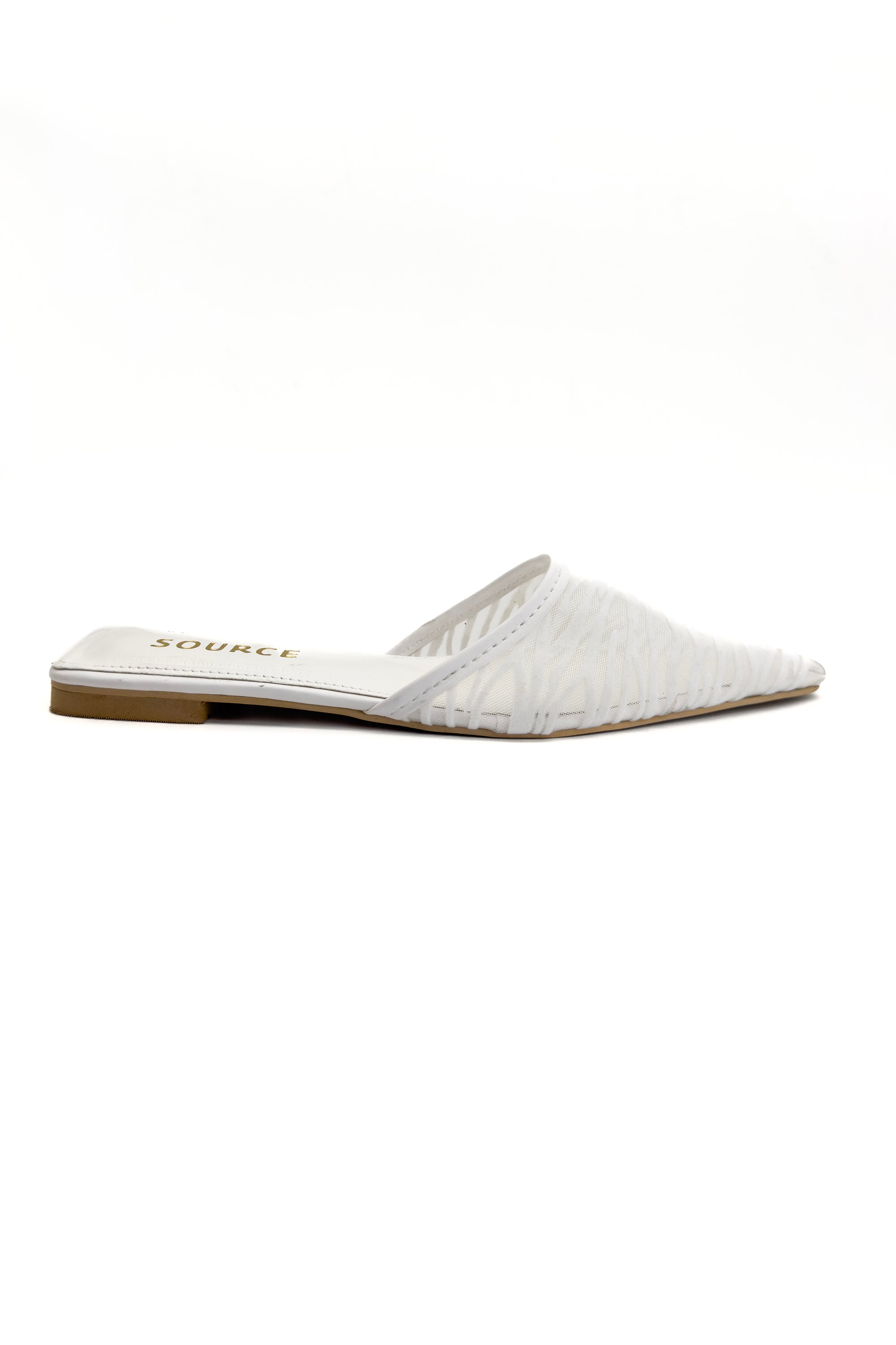 White Mirage Mesh Slippers Source