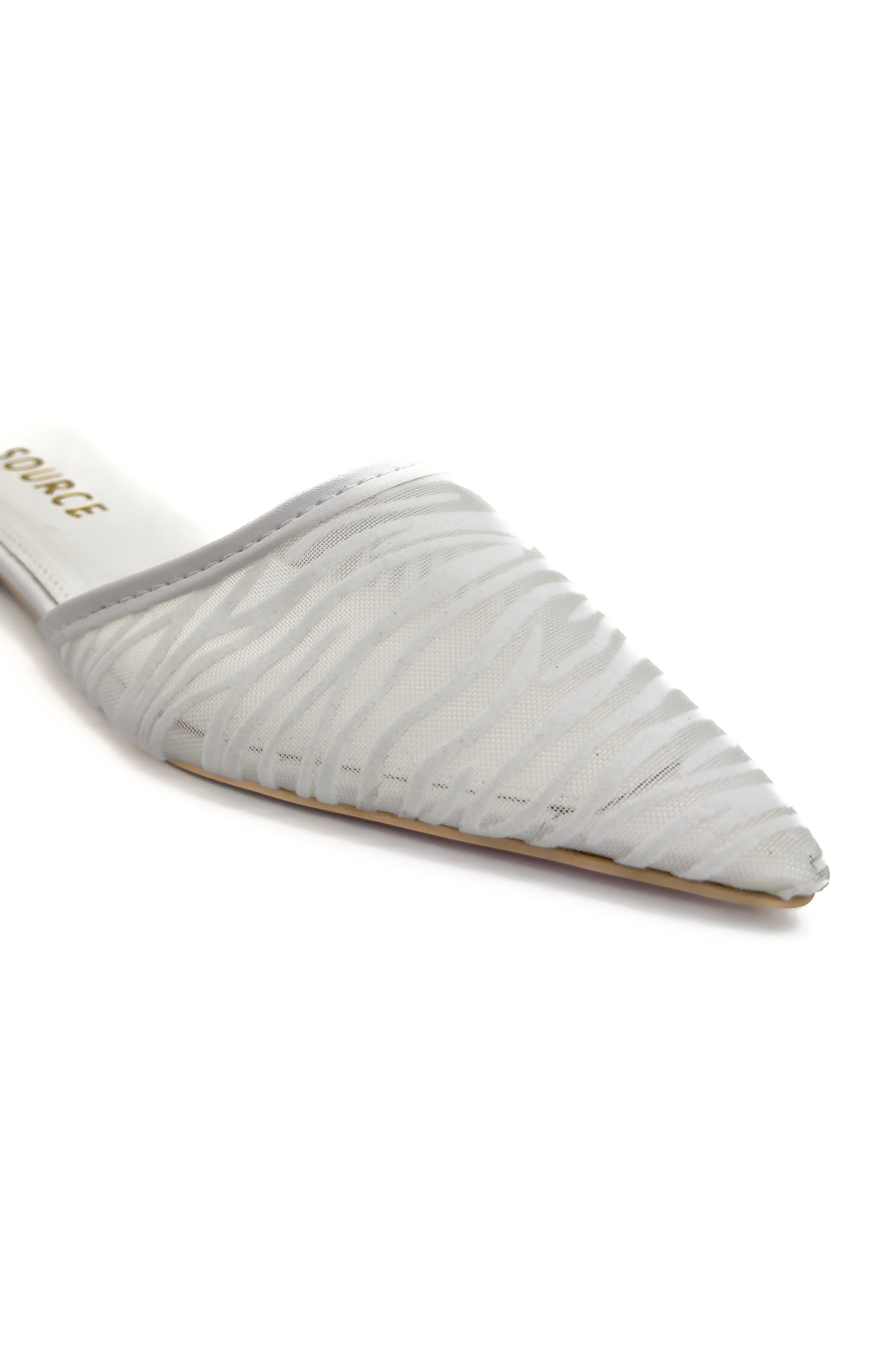 White Mirage Mesh Slippers Source