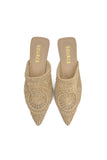 Beige Soleil Embroidered Slippers Source