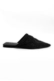 Black Noir Soleil Embroidered Slippers Source