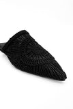 Black Noir Soleil Embroidered Slippers Source