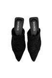 Black Noir Soleil Embroidered Slippers Source
