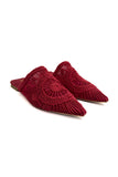 Red Ruby Soleil Embroidered Slippers Source