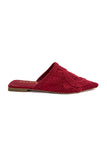Red Ruby Soleil Embroidered Slippers Source