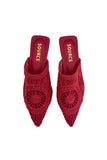 Red Ruby Soleil Embroidered Slippers Source