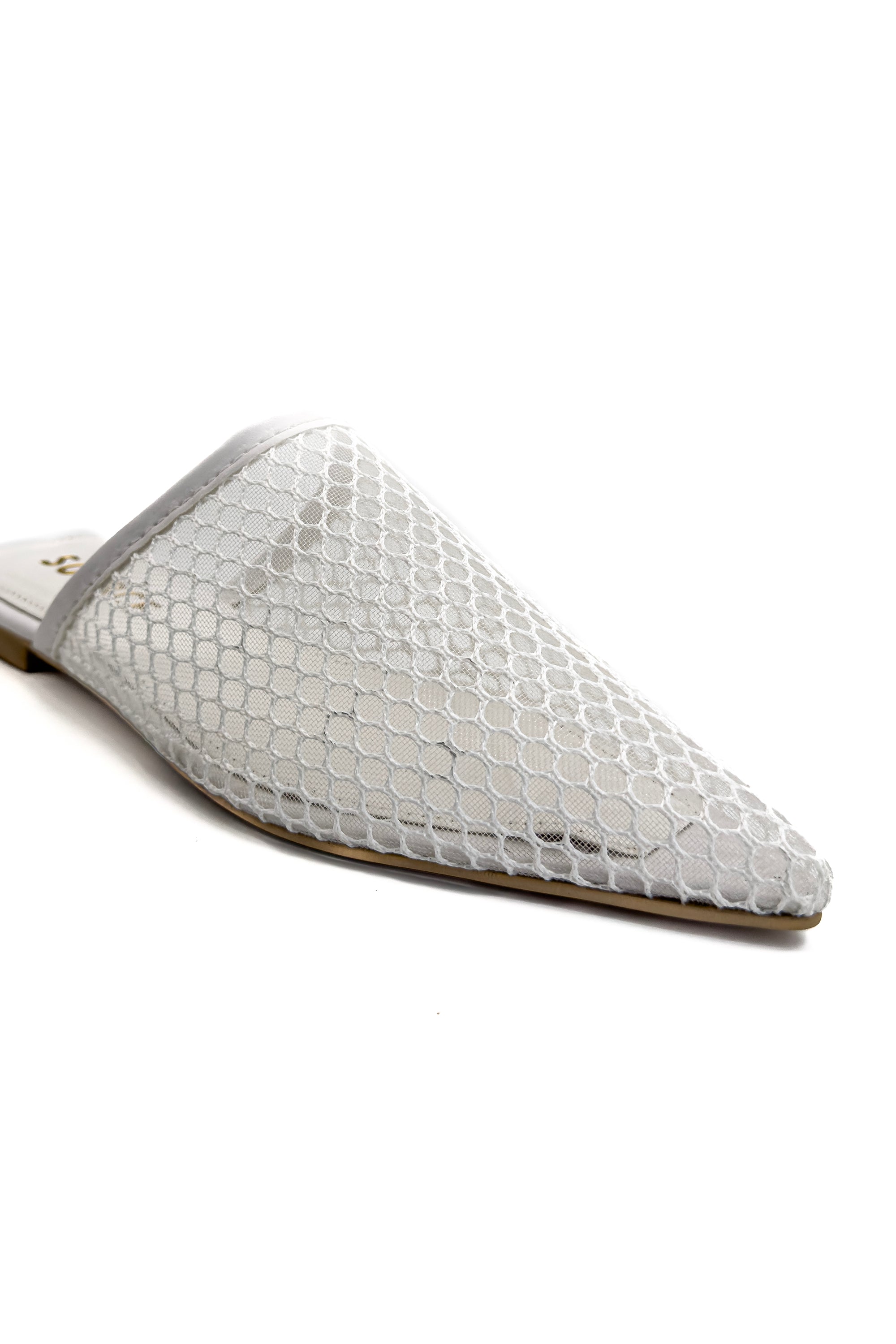 White Mesh Femme Slide Source