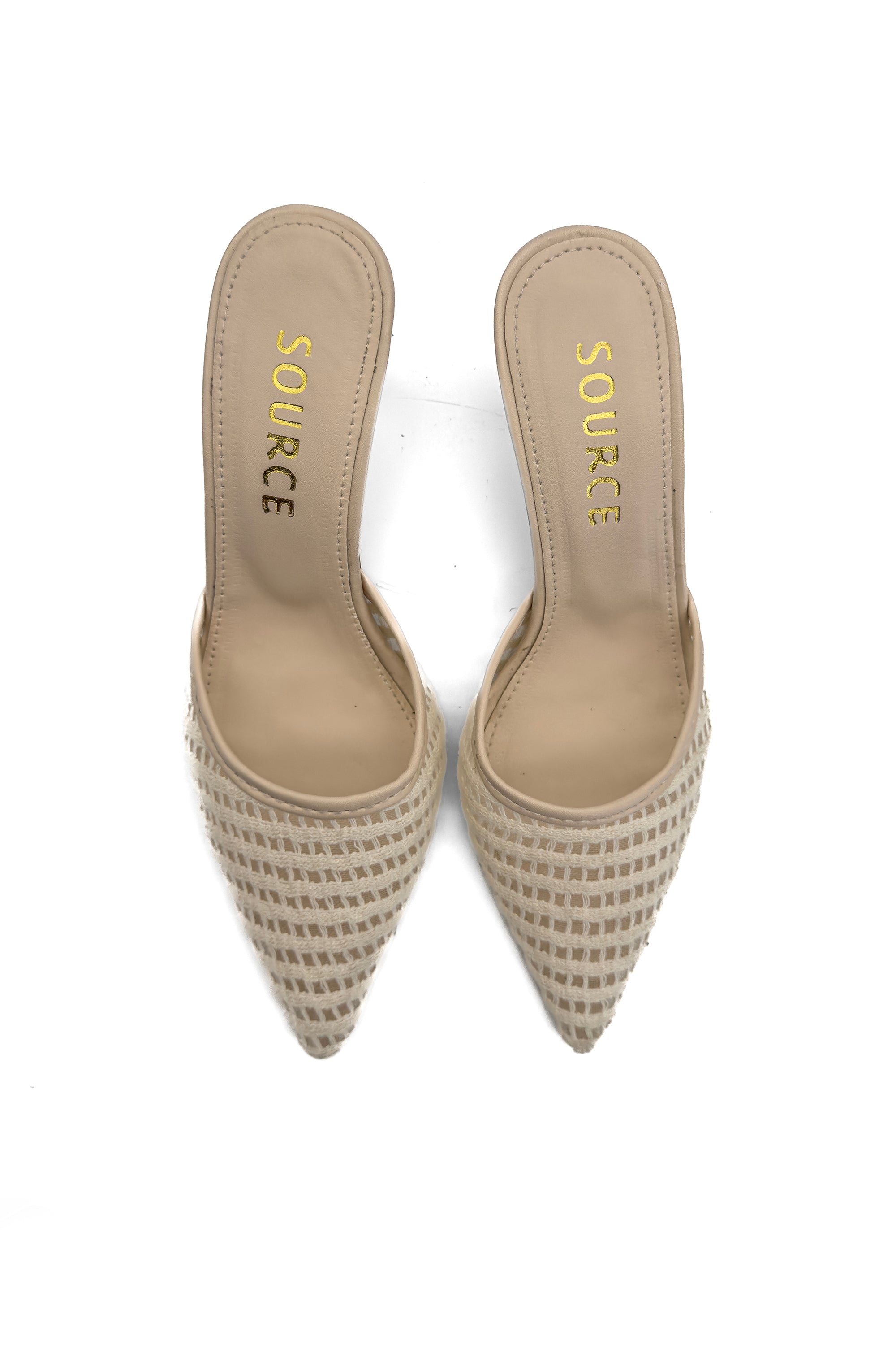 Ivory Lattice Desire Heels Source