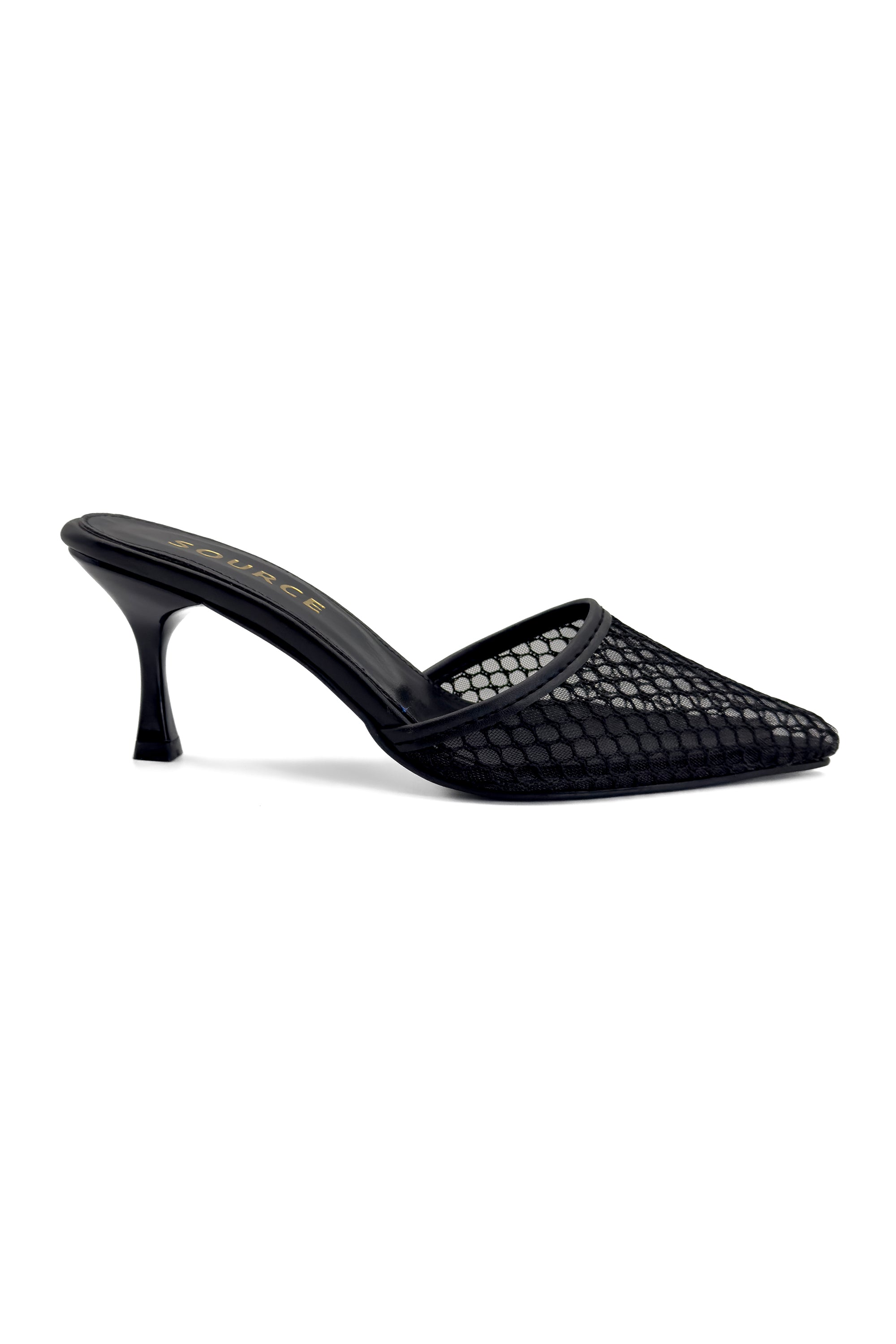 Black Mesh Temptation Heels Source