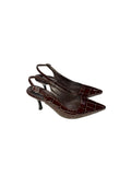 Croc Slingback Heels Dark Brown Source