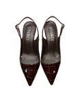 Croc Slingback Heels Source