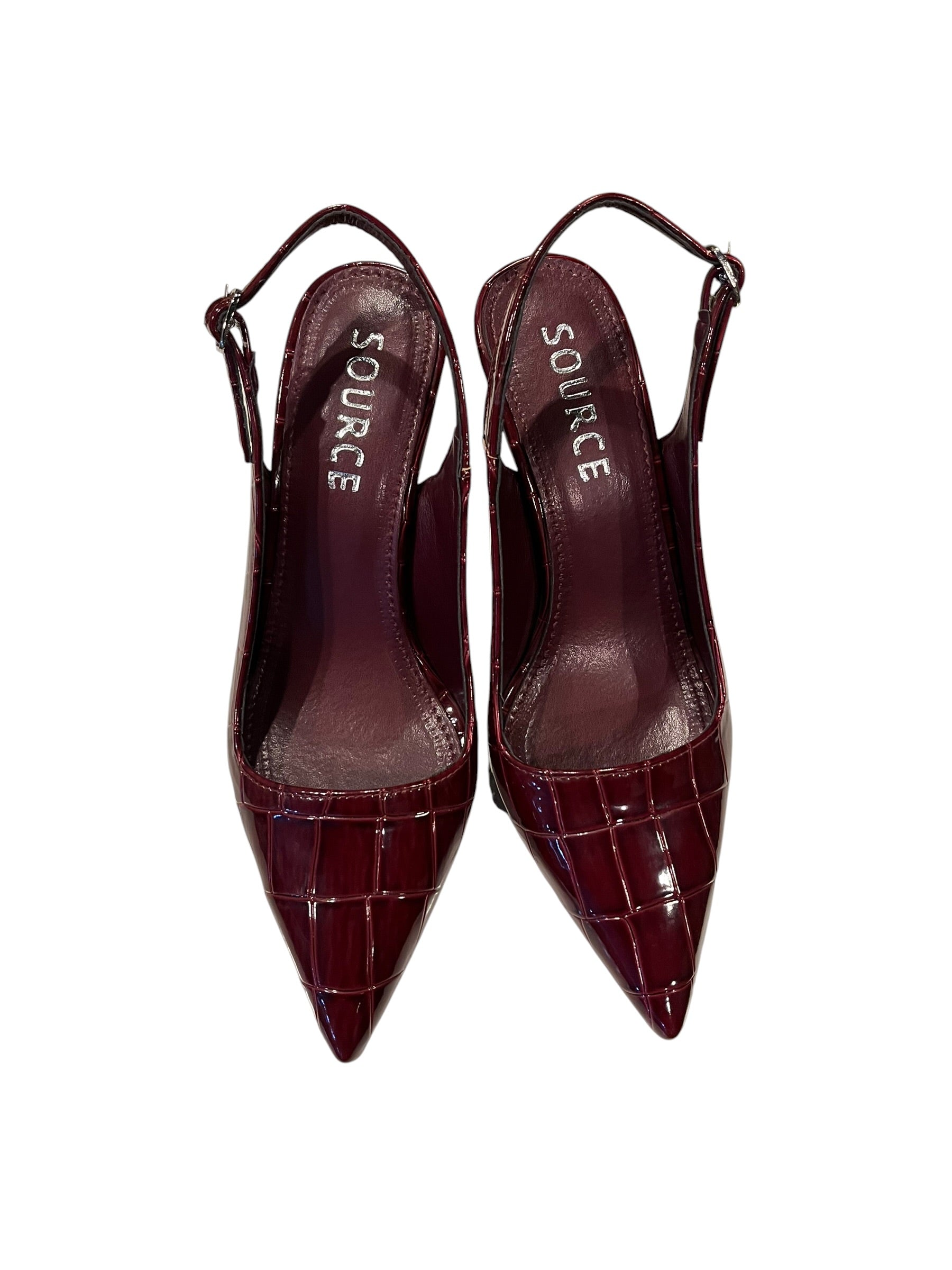 Croc Slingback Heels Source