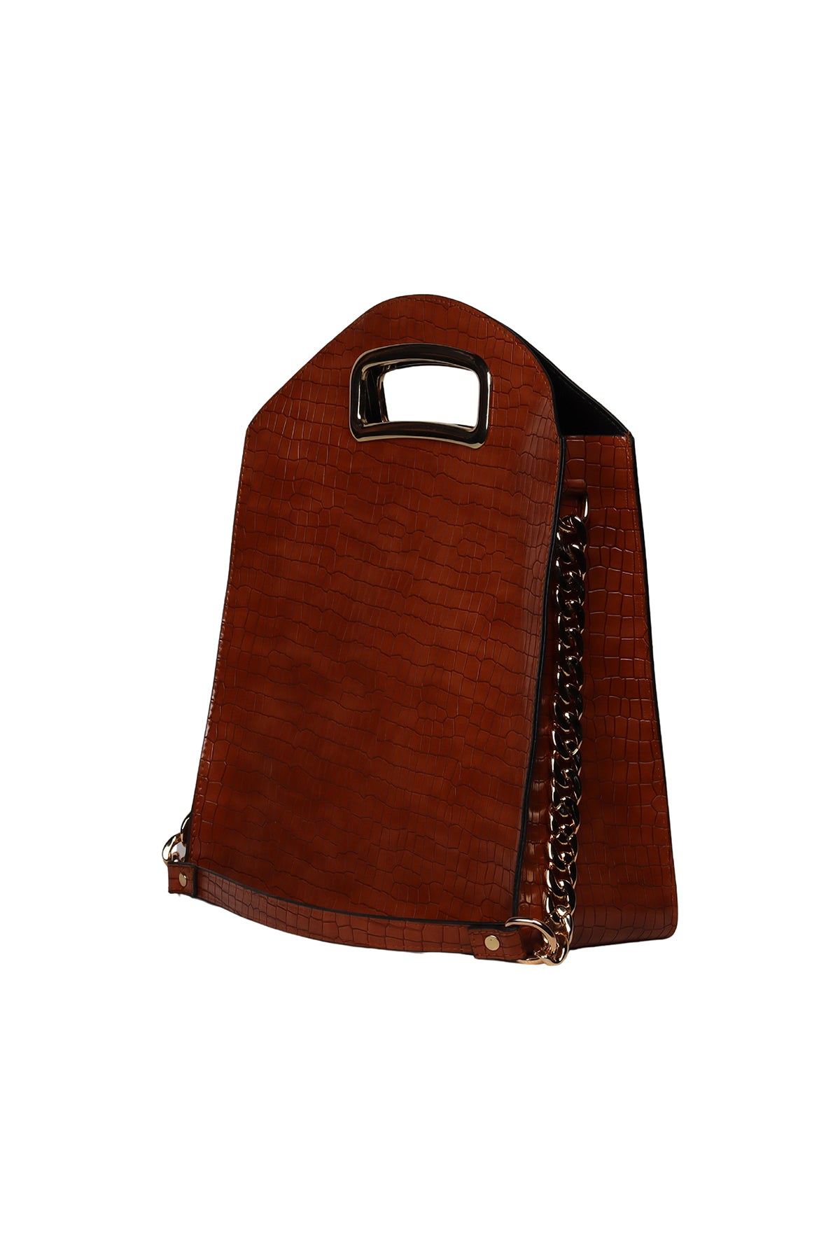 Cinnamon Croc Gia Shoulder Bag Source