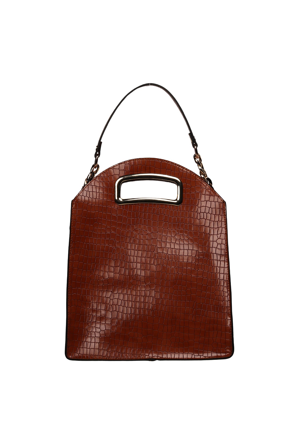 Cinnamon Croc Gia Shoulder Bag Source