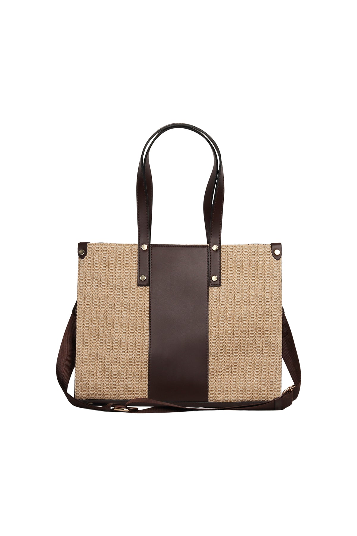Dark Cocoa Ivy Woven Shoulder Bag Source