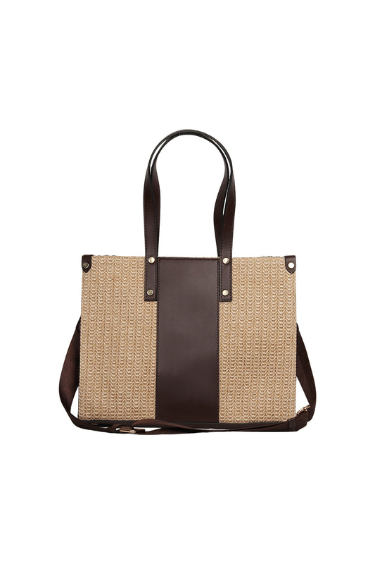 Dark Cocoa Ivy Woven Shoulder Bag Source