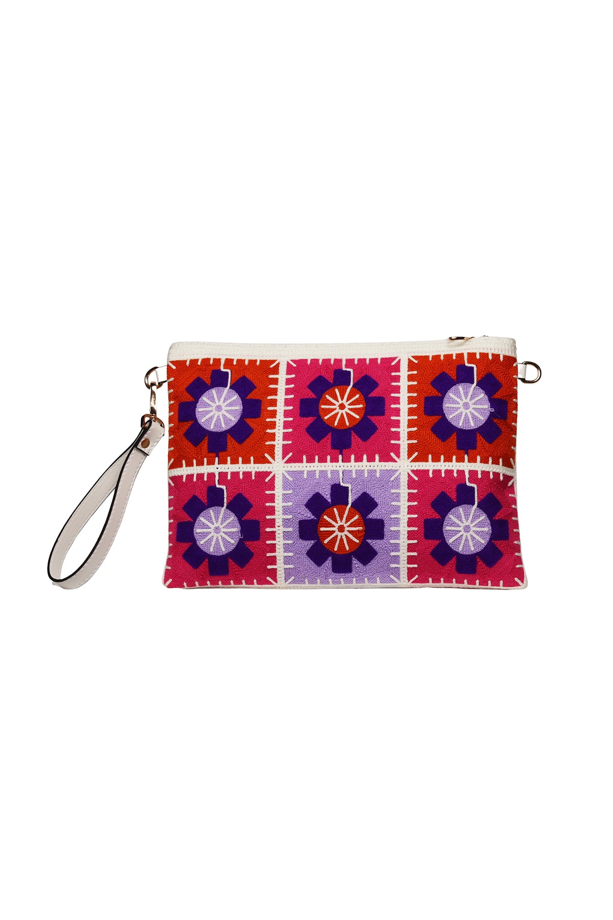 Violet Bloom Embroidered Wristlet Source
