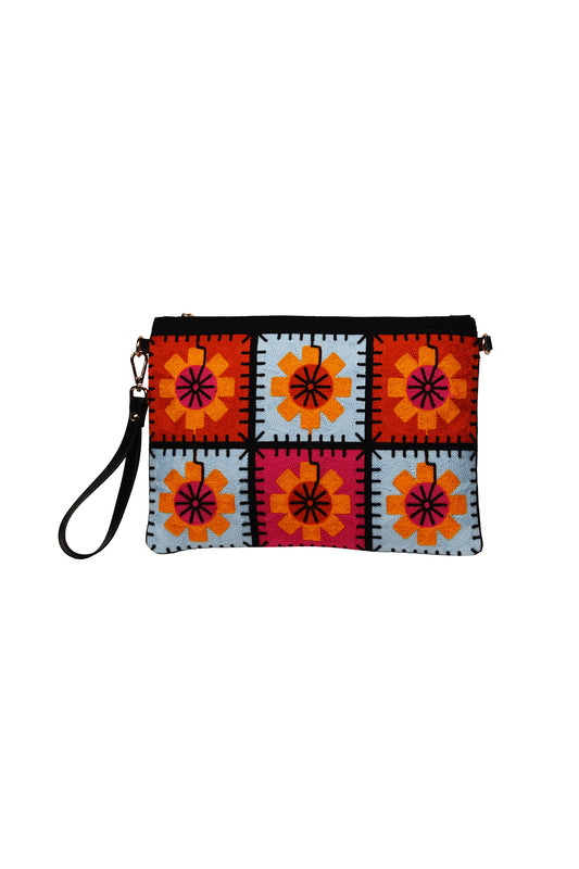 Tangerine Pop Floral Wristlet Source