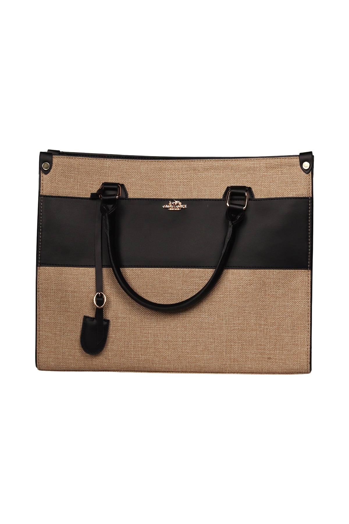 Tan & Noir Sleek Work Handbag Source