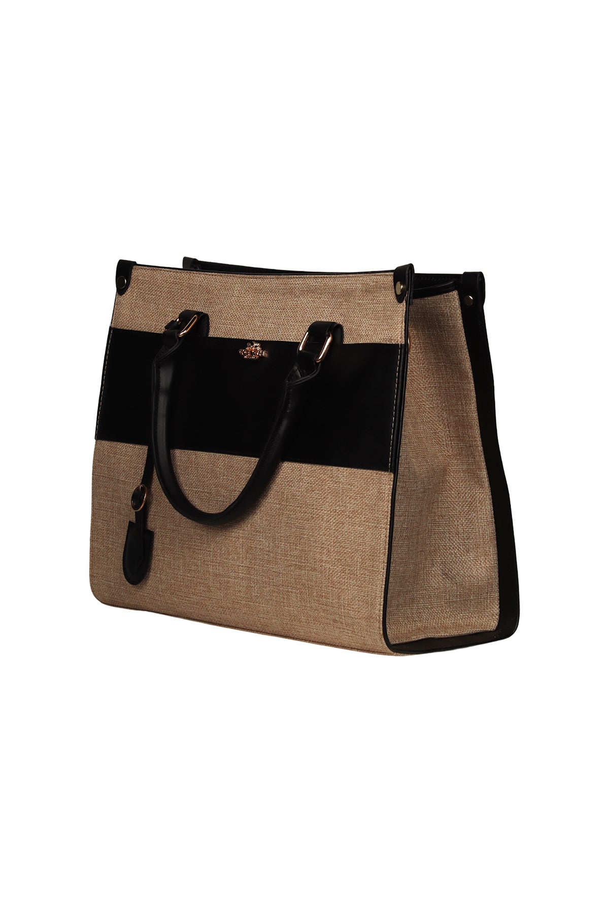 Tan & Noir Sleek Work Handbag Source