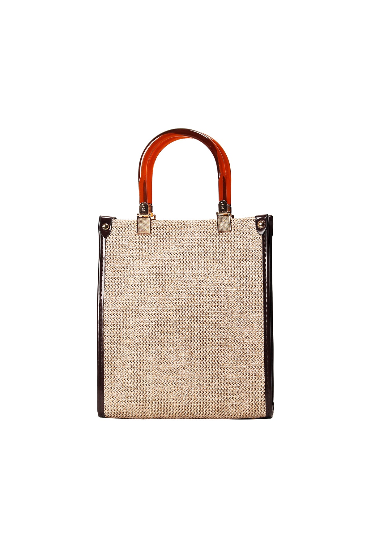 Beige Amelia Woven Handle Bag Source